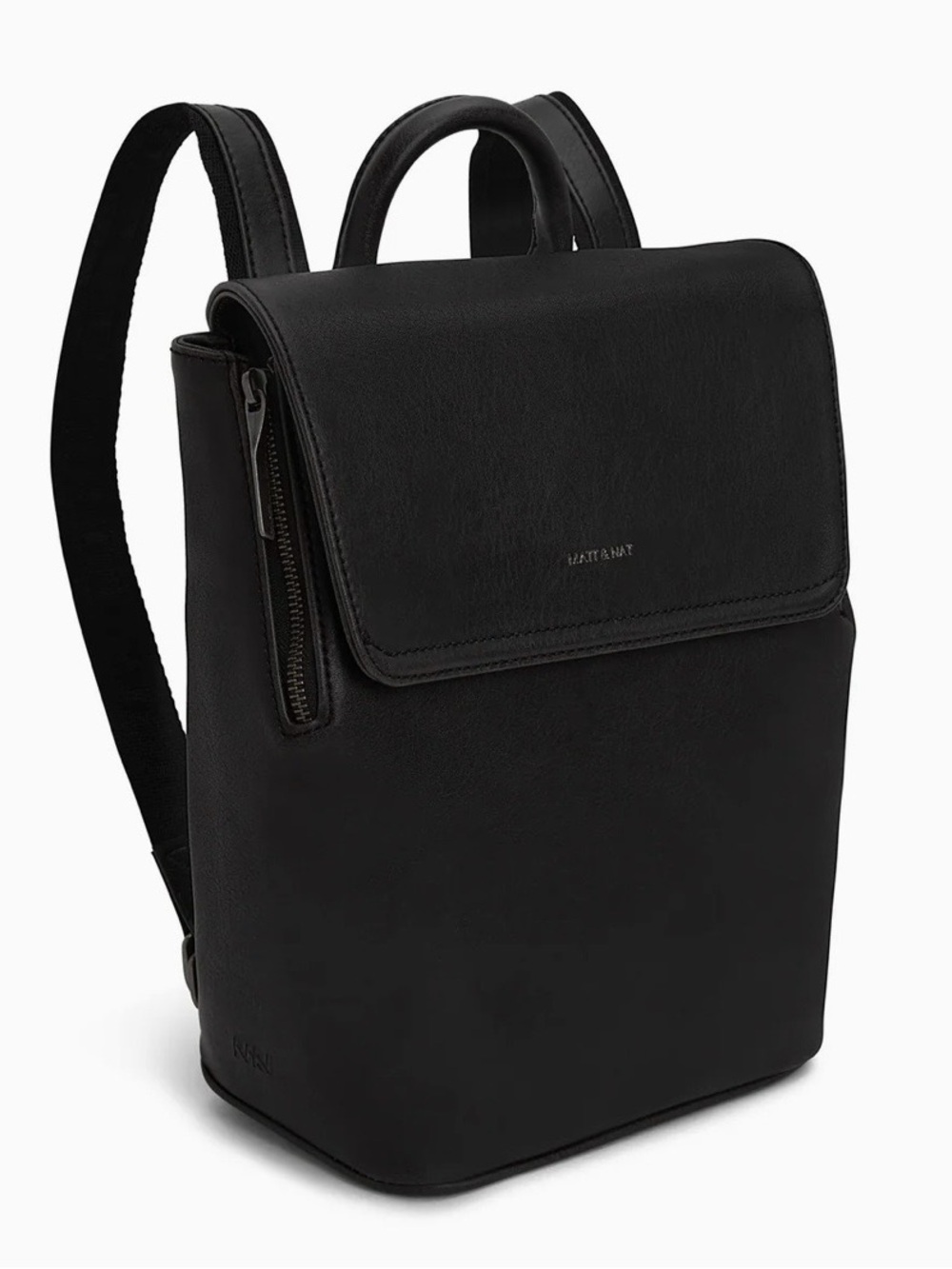 Matt & Nat Black Vegan Leather Flap Backpack - Picture 6 of 9